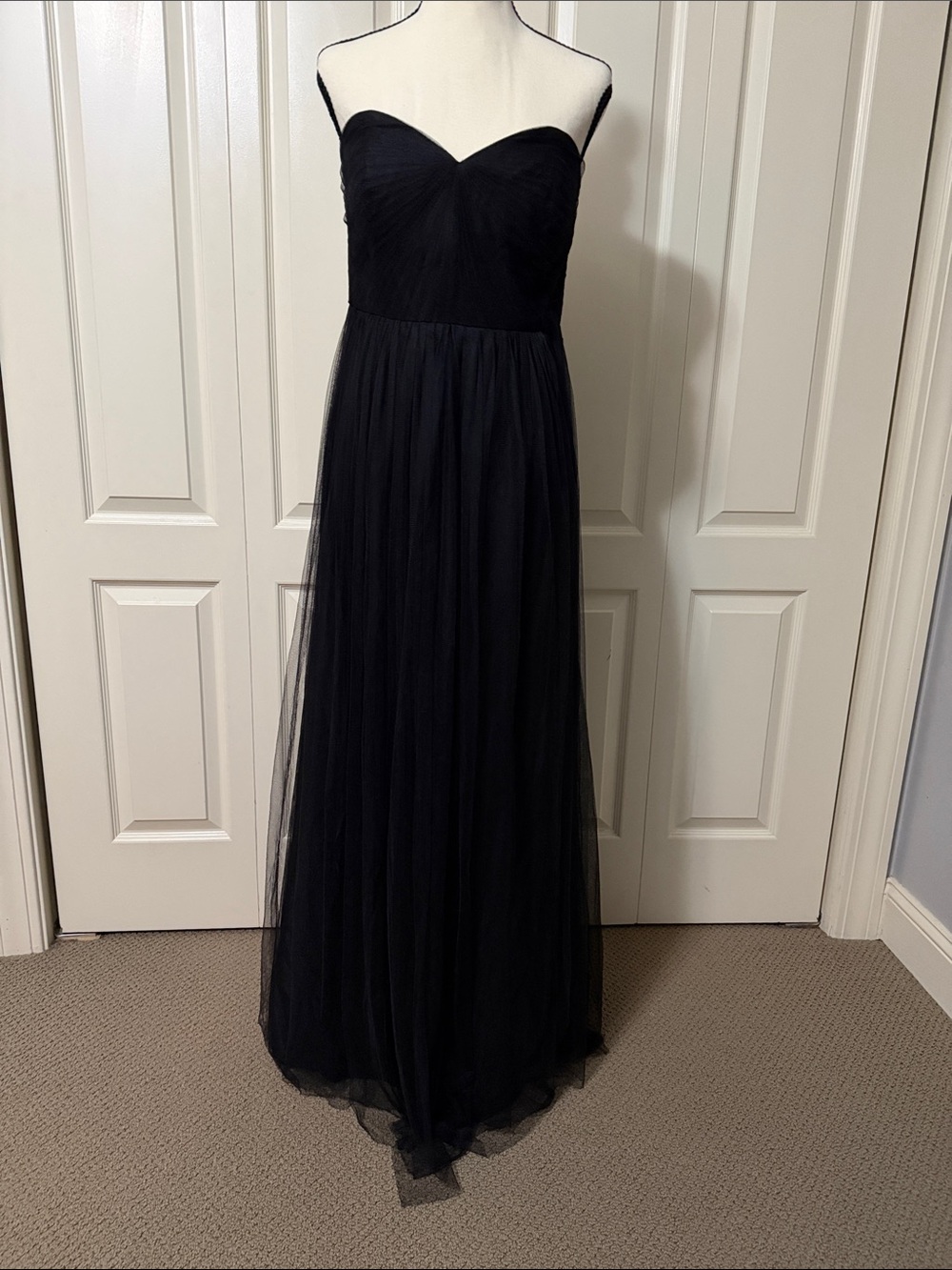 Jenny Yoo Strapless Black Tulle Gown